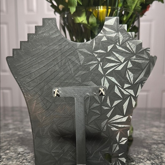 Silver X Bling Earrings Stud X - Picture 4 of 4